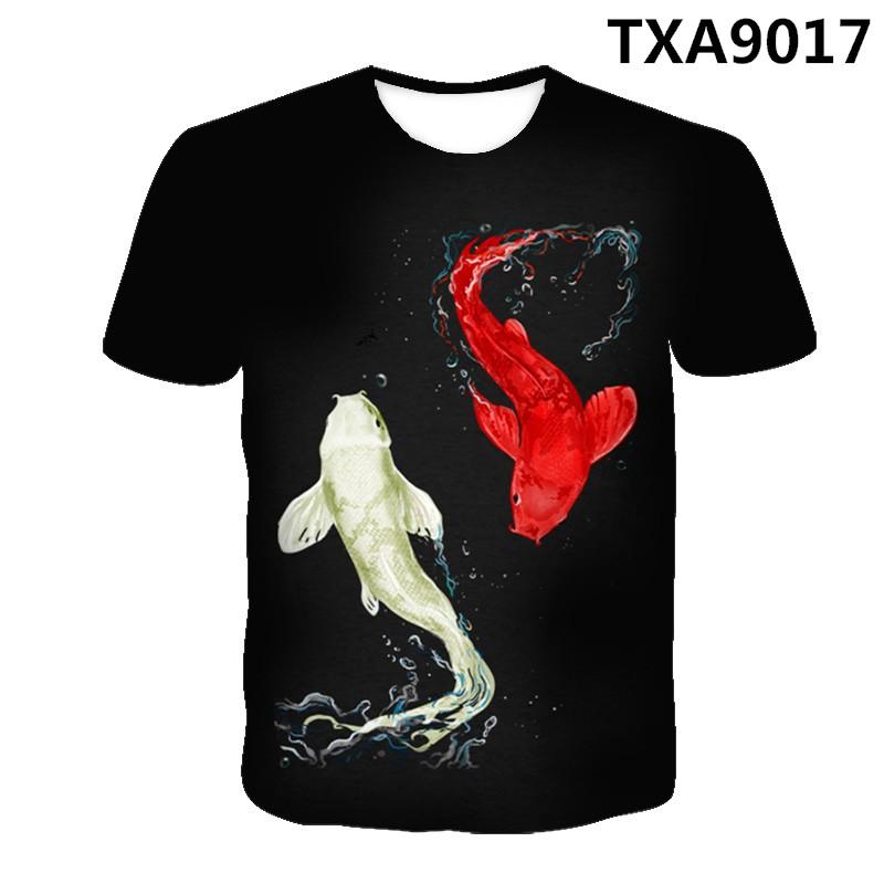 Забавная футболка для рыбалки Летняя футболка с 3D-принтом рыбы Мужская и женская хип-хоп футболка Уличная мода Топ с животным Футболка с рыбой