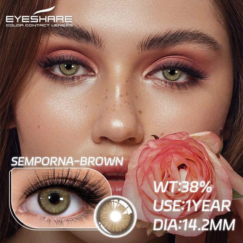 AMARA 1Pair Colored Contact Lenses for Eyes Brown Pupis Gray Eye Lenses Yearly Fashion Lenses Cosmetic Eye Contacts