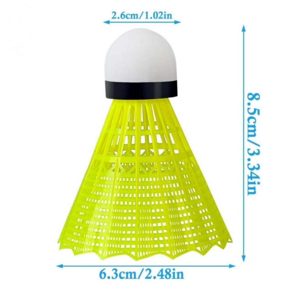 Pack of 12 Nylon Badminton Shuttlecocks for and Sports Equipment Practice, Lightweight, Durable, Indoor/Outdoor Use,