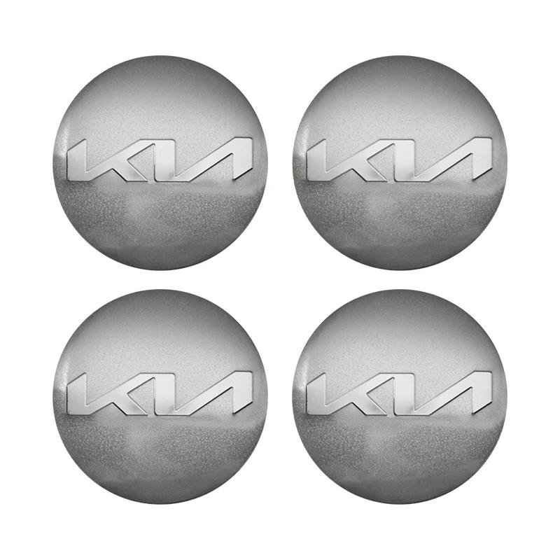 QZGF3 4pcs 3D 56mm Car emblem Wheel hub Center Cap Badge covers sticker Decals Styling accessories For KIA EV6 Sorento Niro Stinger