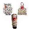 Canvas Apron with Multi-Pockets Egg Gathering Apron for Farm Home Adjustable Waist Fun Rooster Print Utility Apron for Gardening Cooking