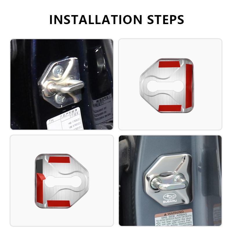 Car Door Lock Cover Stainless Steel Protection Accessories For Subaru STI WRX Forester Impreza Legacy Outback XV BRZ Tribeca Z17
