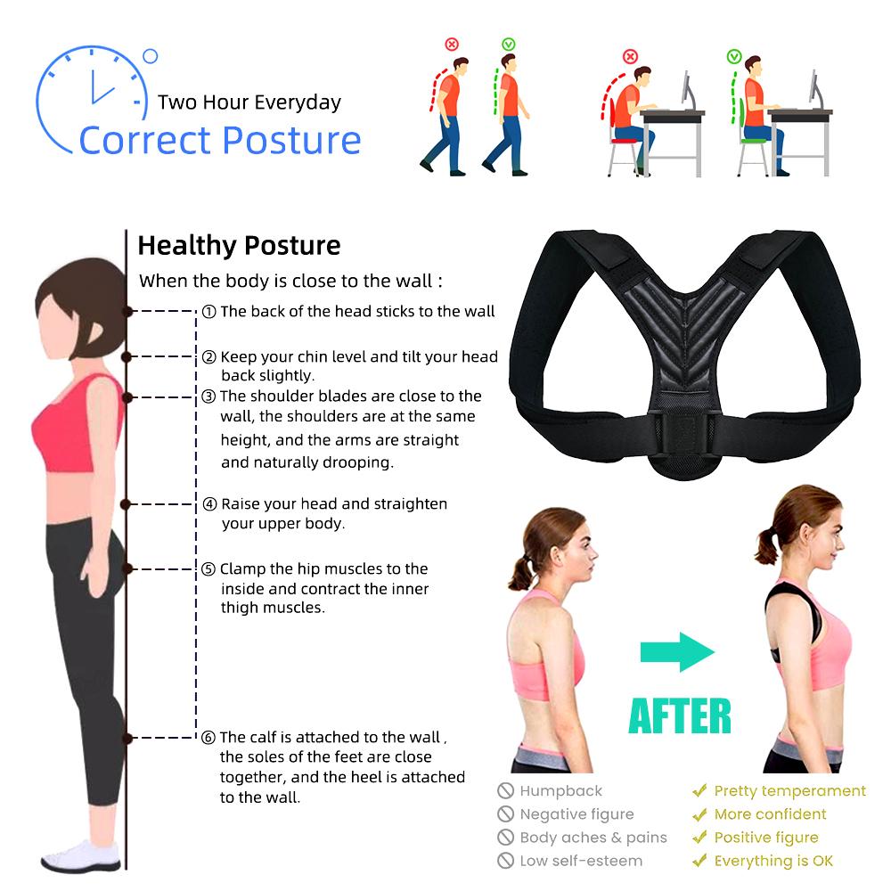 Posture Corrector for Men and Women, Upper Back Brace for Clavicle Support,Adjustable Back Straightener & Providing Pain Relief
