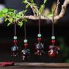 1/12Pcs Creative Twelve Zodiac Carving Wooden Keychain Pendant Chinese Zodiac Wood Carving Phone Chain Bag Decoration Gifts