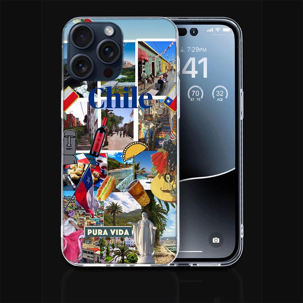 Чилийский городской пейзаж Арт Прозрачный чехол для телефона Для Iphone 17 Air 16 Pro Max 15 Pro 14 Plus 17E 16E 11 13 12 Mini Чехлы Funda