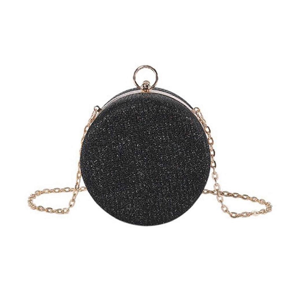 Women Chain Strap Messenger Bag Banquets Bag Crossbody Bag Korean Style Shoulder Bag Small Round Bag Cell Phone Purse champagne