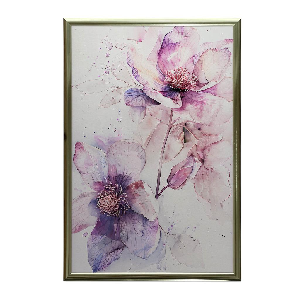 Kwiatowy Portret Wiosny Kwiatowy Portret Wiosny, 30X40 Cm, Rama Drewniana Ciemny Brąz, Papier Matowy 230 Gsm