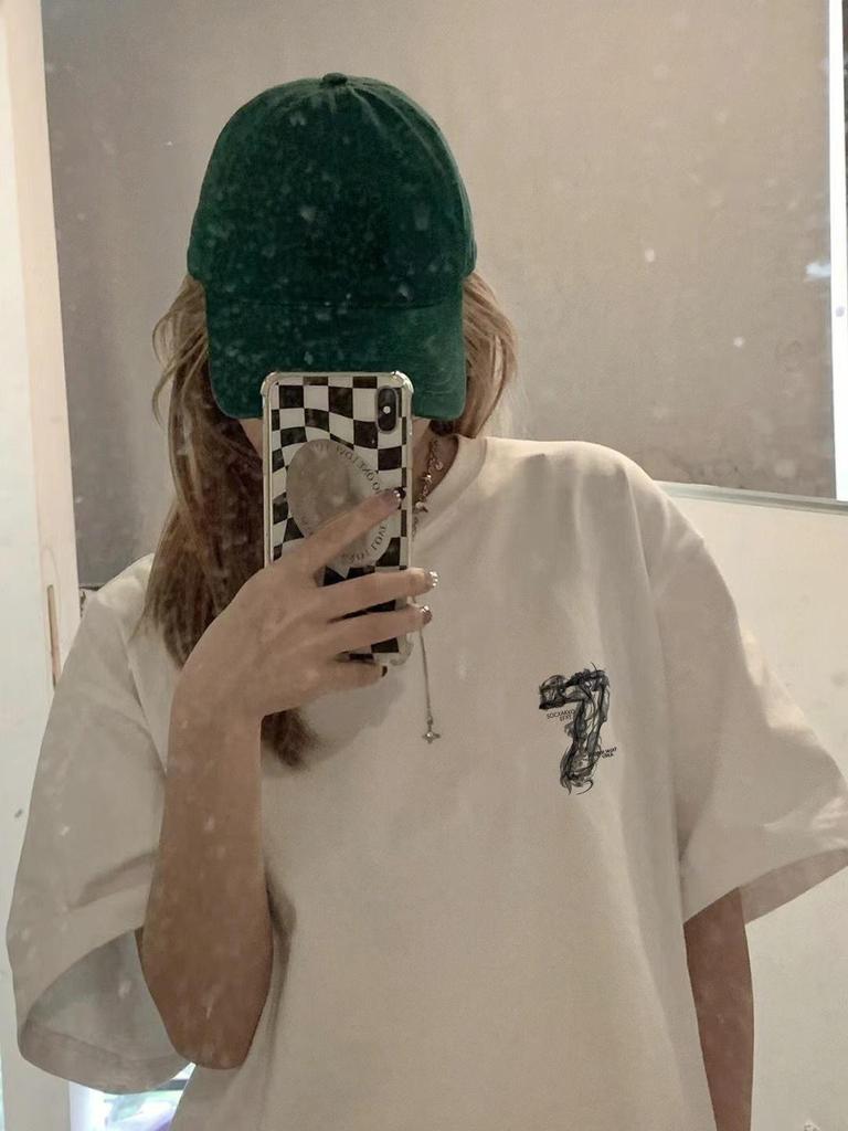 Women's Oversized White Cotton T-Shirt - Summer 2025 Casual Style