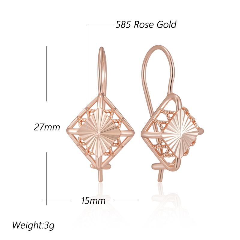 Необычные серьги-подвески цвета розового золота для женщин, геометрические, полые, с цветочным узором, аксессуары, повседневные винтажные украшения