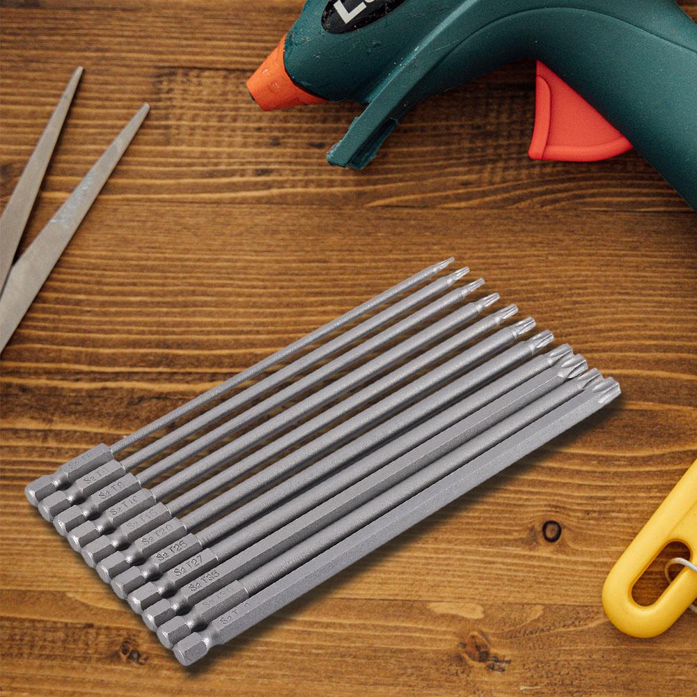 11 шт. 150 мм отверстие сливы цвет пескоструйная головка стальной шестигранный укороченный Torx отвертка набор бит ручной инструмент