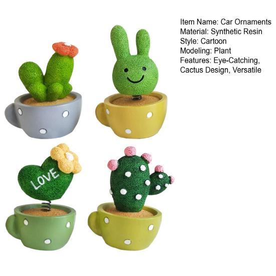 4 шт./набор Автомобильные украшения Смола Суккуленты Кактус Мини Зеленое растение Бонсай