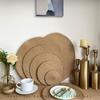 1PCS Coarse Jute Insulating Mat Ins Style Semi-Handmade Weaving Dinner Mat Linen Grass Anti-scald Plate Mat Domestic Heat-resist