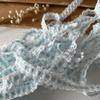 Luxury Blue Lace Trim Ruffle Flounce for DIY Dress Decoration