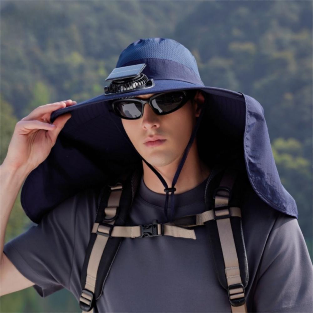Large Brim Solar Fan Hat Breathable Bucket Hat Fashion Outdoor Sun Hat