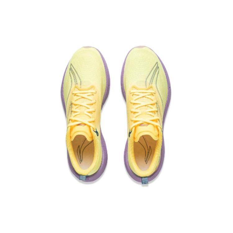 Кроссовки Li Ning Super Lightweight 21 с высокой упругостью, амортизацией, дышащие, низкие, женские, кроссовки, желтые, фиолетовые, ARBU002-42