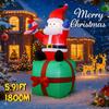 5.91FT Надувная форма Санта Подарочная коробка Игрушка Рождественский Двор Газон Вечеринка Украшение Праздничный Подарок Светодиодная подсветка Рождественские товары Домашнее украшение