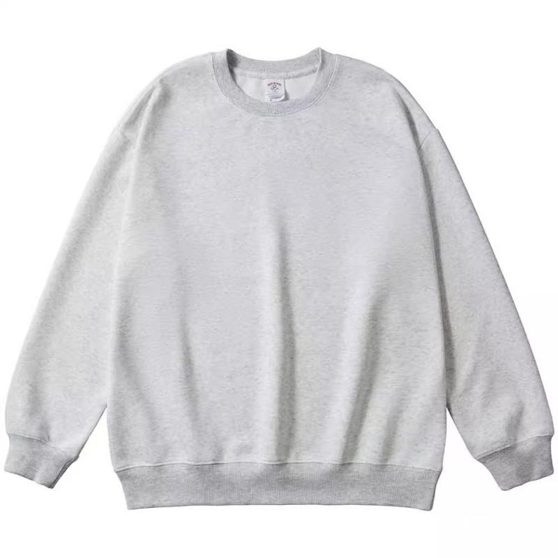 Unisex Oversized Plain Cotton Sweatshirt Long Sleeve Round Neck Loose Fit Winter