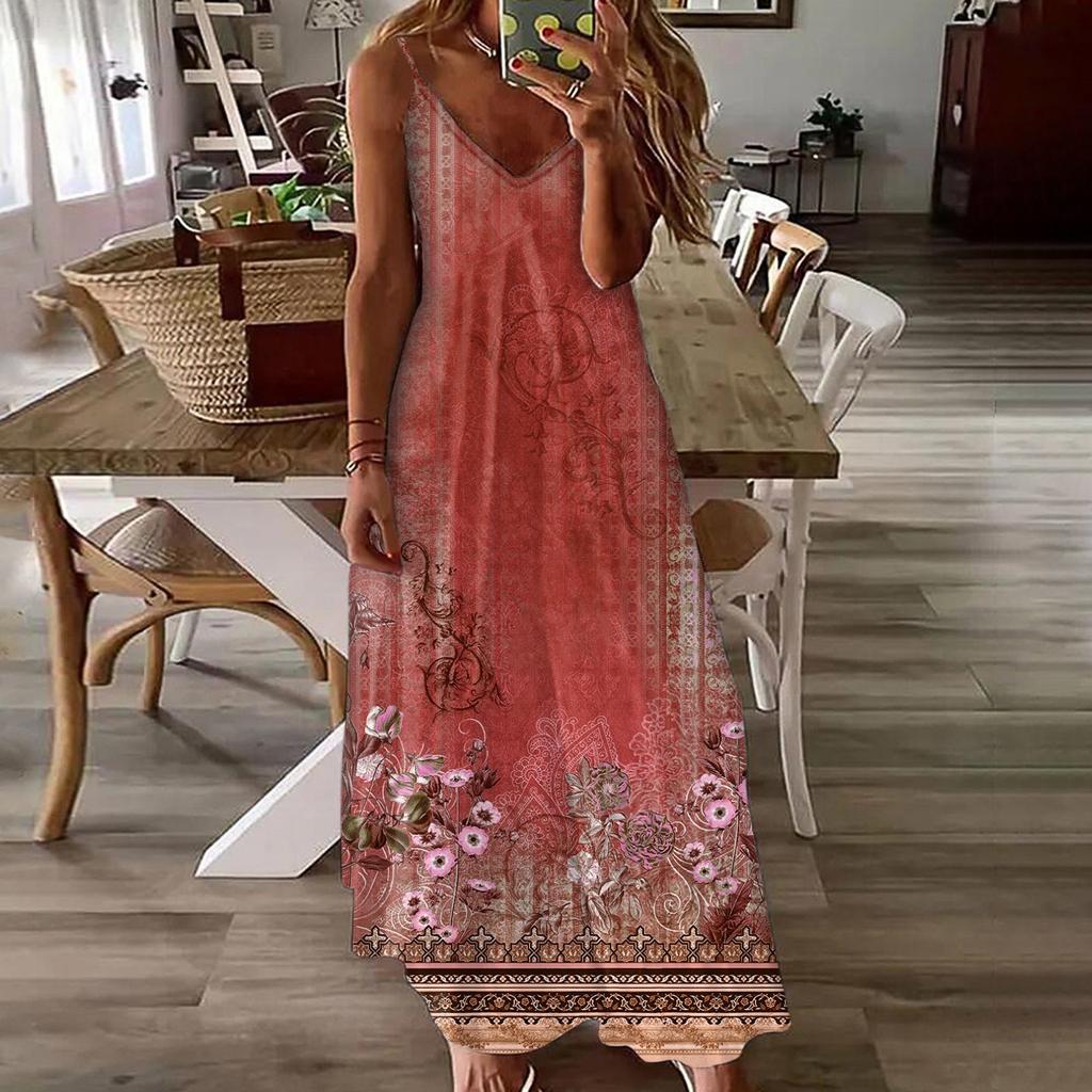 Женское модное повседневное тонкое платье без рукавов с принтом и пуловером