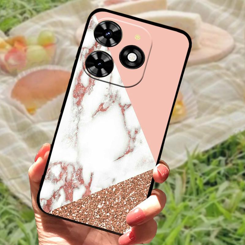 Для Tecno Spark 20 20C Чехол-бампер Силиконовый Мягкий Мраморный Черный Funda Coque для Tecno Spark 20 Pro Защитные Чехлы Spark20