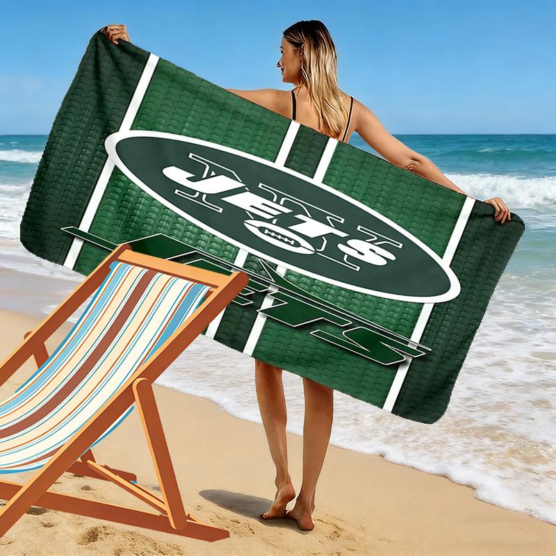 Пляжное полотенце с принтом New York Jets, большое, мягкое, быстросохнущее, для пляжа, кемпинга, плавания