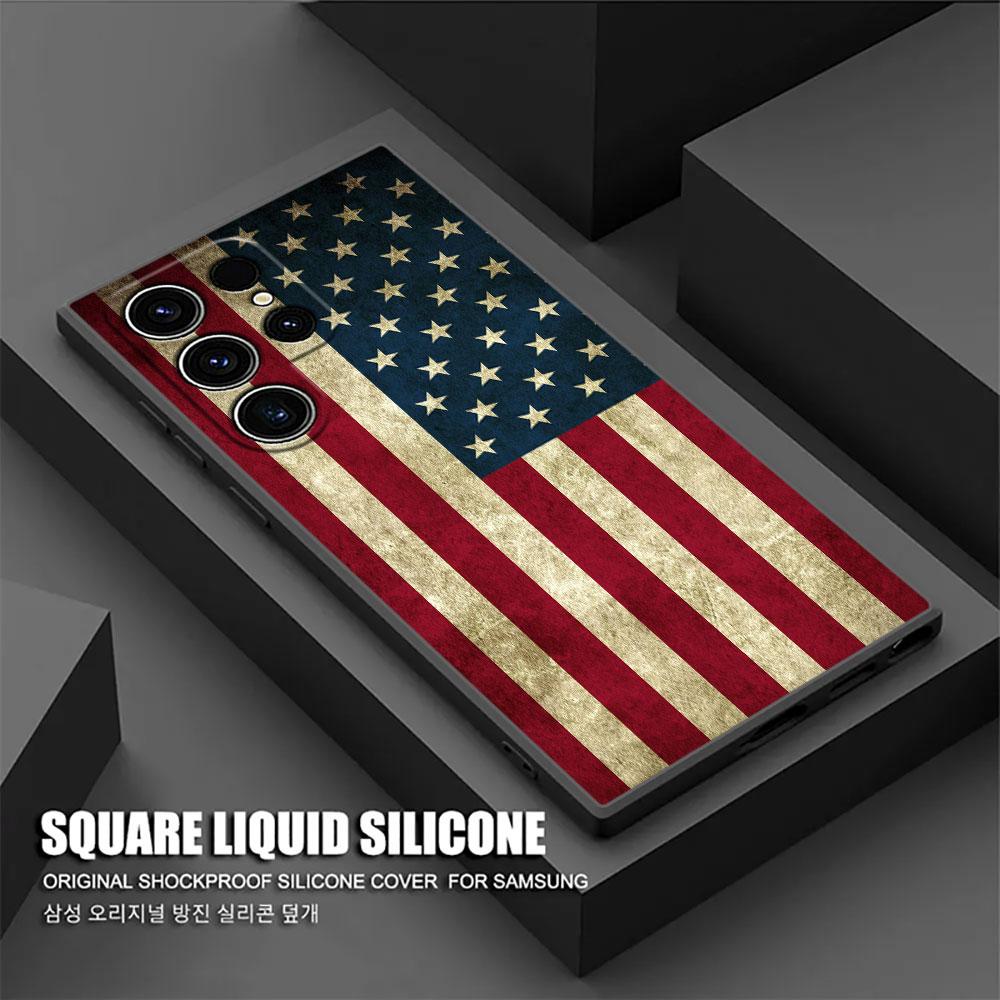 Американский флаг США Пятиконечная звезда Чехол S25 Ultra для Samsung Galaxy S25 S24 S23 S20 S21 FE S22 Ultra S10 Plus Мягкая крышка для телефона