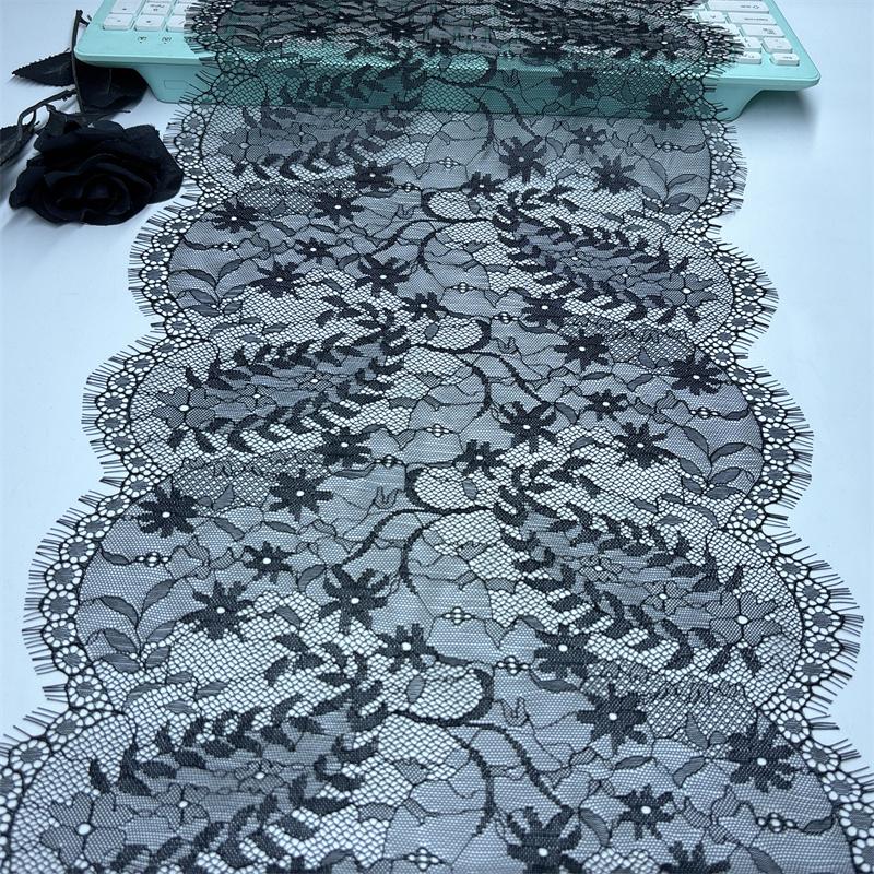 3м х 35см Французское кружево Шантильи, Неэластичное сетчатое кружево с ресничками для шитья, бюстгальтера, нижнего белья, платья, одежды, рукоделия