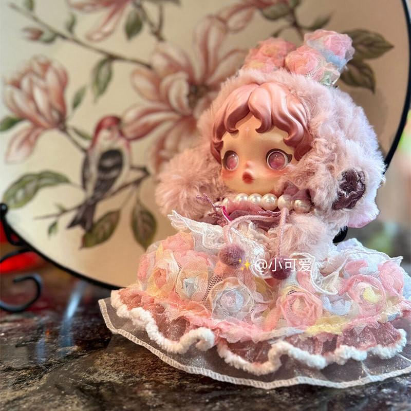 SKULLPANDA Winter Symphony Series Doll Outfit - Orange Lace Lolita Dress With Bow Necklace 14 Collectible Figures