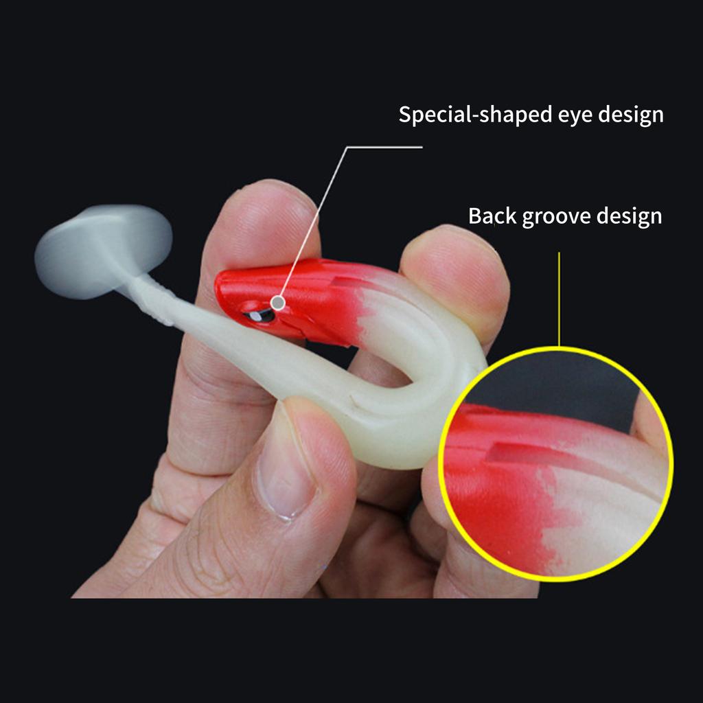 5 шт. мягкие приманки для рыбалки на джиг-воблеры 12 см, искусственные приманки, маленькие приманки с хвостом-лопастью, простые в использовании