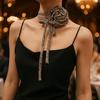 Korean Style Chiffon Necklace Elegant Leopard Print Chocker All-match Flower Clavicle Chain  Party