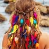 Bohemian headdress Tibetan rainbow wig headband Indian feather headdress headwear