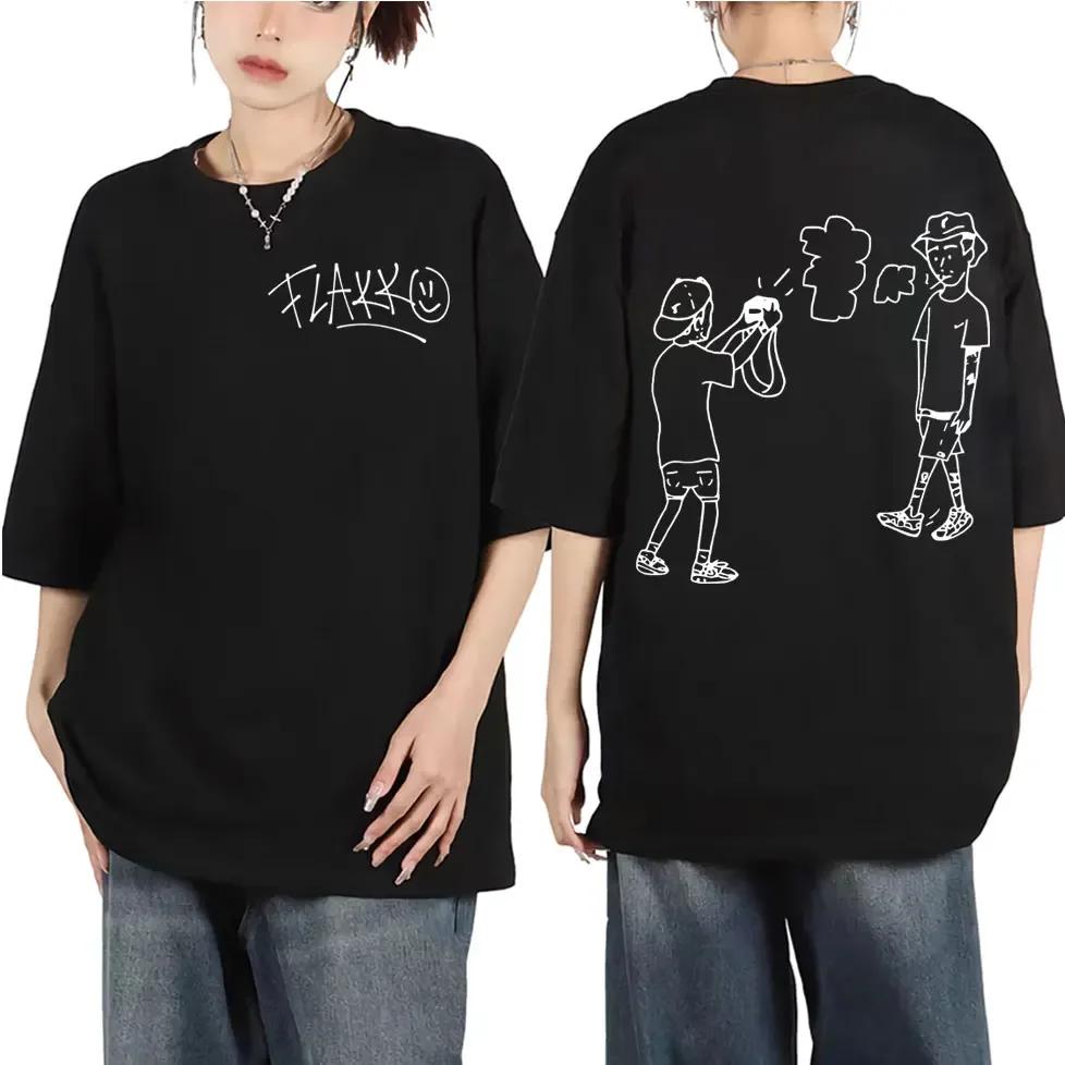 Rapper Rels B Skinny Flakko Print T-shirt Harajuku Hip Hop Pop Music T Shirts Men Women High Quality Fashion Overd T-shirts#Color(1)