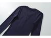 Женская американская остромодная облегающая футболка-henley с длинным рукавом - Универсальная базовая футболка, 2025