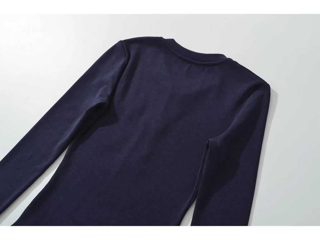 Женская американская остромодная облегающая футболка-henley с длинным рукавом - Универсальная базовая футболка, 2025
