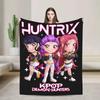 Huntrix Kpop Demon Hunters Chibi Squad Soft Blanket Plush Bedding Throws Flannel Bedspread Sofa Cover for Bedroom