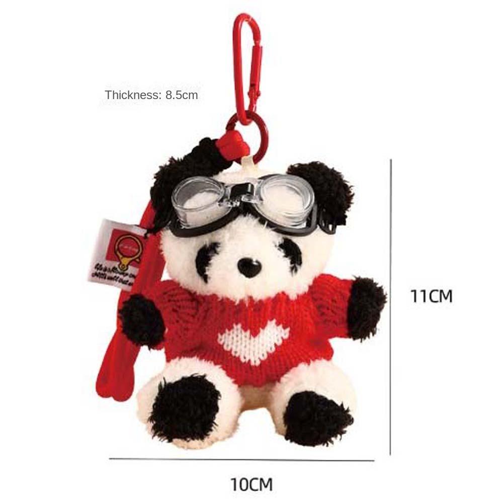 Украшение для рюкзака Брелок в виде медведя-пилота Мягкая игрушка Плюшевый брелок Плюшевая кукла-панда Пара Дети