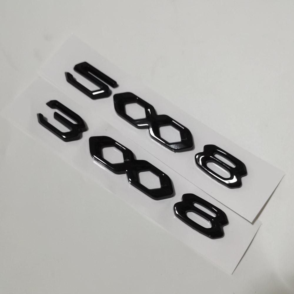 Глянцевая черная задняя наклейка 3008 2008 5008, наклейка с эмблемой для 5008 3008 2008 GT, стиль автомобиля, наклейка на капот автомобиля