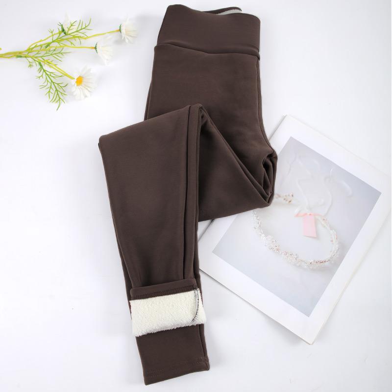 Women Winter Warm Leggings Thick Velvet Tights High Waist Hip Liftting Lamb Wool Pants Elastic Trousers
