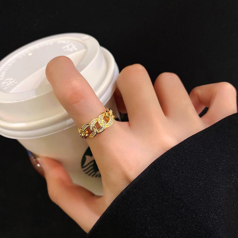 Корейское регулируемое кольцо с кристаллом циркония и жемчугом для женщин