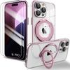 Case + 2 Tempered Glasses for iPhone 16 Pro, Slim Anti-Scratch Silicone Protection with Magnetic Stand - Pink