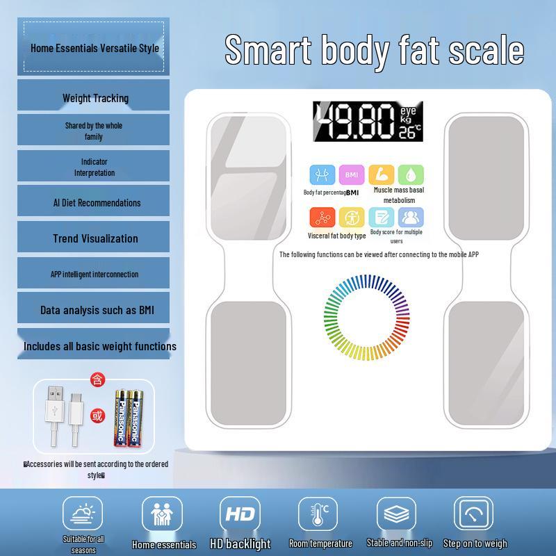 Bluetooth Body Fat Scale - точные бытовые электронные весы для взрослых