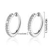 925 Silver Plated Hypoallergenic Letter C Type Zircon Clip Earrings Punk Rock Rhinestone No Hole Clip Ear Women's Jewelry Gift