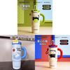 Cute Cat Pattern Stainless Steel Thermos Flask For Girls With Large Capacity And Leakproof Lid