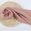 Women's Solid Color Pearl Chiffon Bubble Scarf, Long Silk Headscarf, 70x180cm, Middle Eastern Style