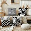 Модная и простая черно-белая серая наволочка с геометрическим принтом, чехол для подушки на диван, украшение для дома и комнаты