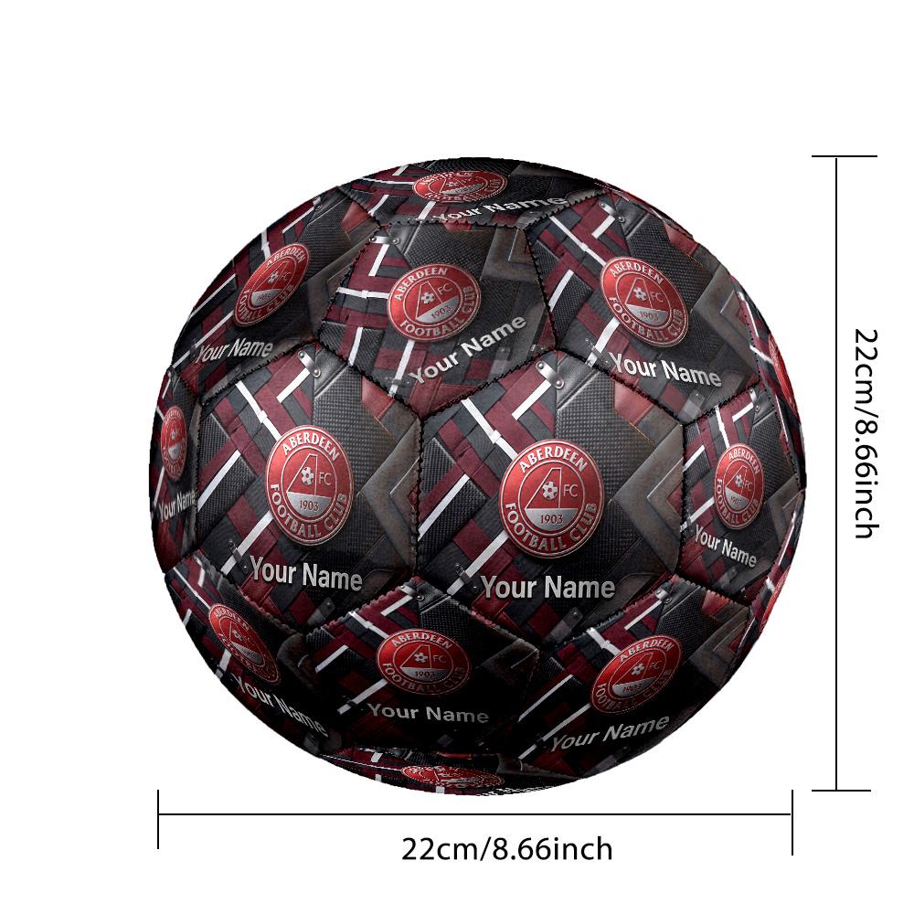 Size 5 Football Custom Name Text, Outdoor Training Soccer BallAberdeen FC