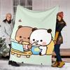 1pc Yier BuBu Bear3 Theme Blanket - Digital Print, Polyester, Cozy for All Seasons, Perfect for Outdoor, Camping, and Travel