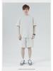 Мужская футболка High Street Trendy из японского плотного хлопка, 275 г, короткие рукава, свободный крой, небольшой воротник, однотонный цвет.