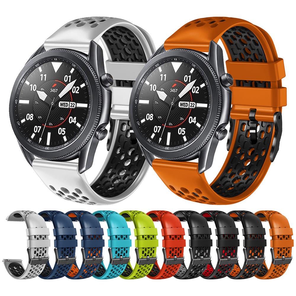 22-мм ремешок для Samsung Galaxy Watch 46 мм/Watch 3 45 мм / S3 SM-R760 SM-R770 SM-R840 SM-R800 Силиконовый браслет ремешок для часов