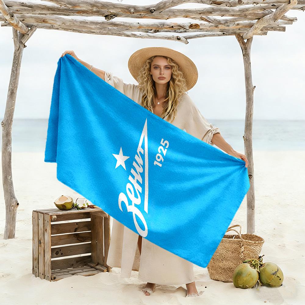Fc Zenit Saint Petersburg Theme Beach Towel High Absorbency & Quick-Dry Comfortable Lightweight Suitable for Swimming, Gym, Camping, Yoga Vacation