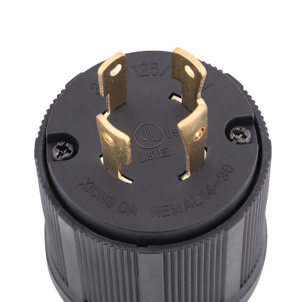 Вилка ochun NEMA L14-30P, 30A 125V-250V Блокирующая вилка для генераторов с CUL, Быстрая установка с 3-полюсным 4-проводным поворотом для использования в Европе и Америке